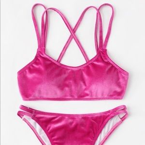 BRAND NEW PINK VELVET BIKINI